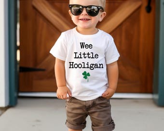 Wee Little Hooligan Toddler Shirt, St Patrick's Day Kids Shirt, St Patrick's Day Shirt, Four Leaf Clover Shirt, St Patricks Day Gift