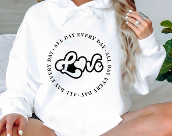 Love Hoodie, Girlfriend Valentine Hoodie,Love Hoodie, Heart Hoodie, Valentines Day Matching Hoodie, Birthday Gift for Mom,Gifts for Mom