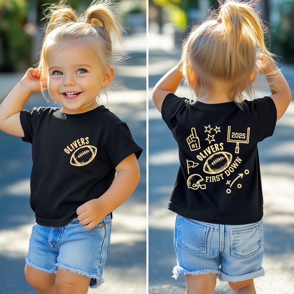 Football First Birthday Shirt, 1st Down Birthday Tee, Custom Family Football Shirts