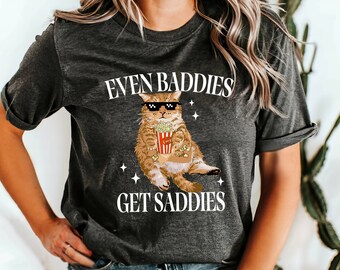 Incluso los malos obtienen camisa triste, camisa divertida de meme de gato, camisa de salud mental, camisa divertida de meme de gato, camisa divertida de gato, camisa amante de los gatos de ansiedad