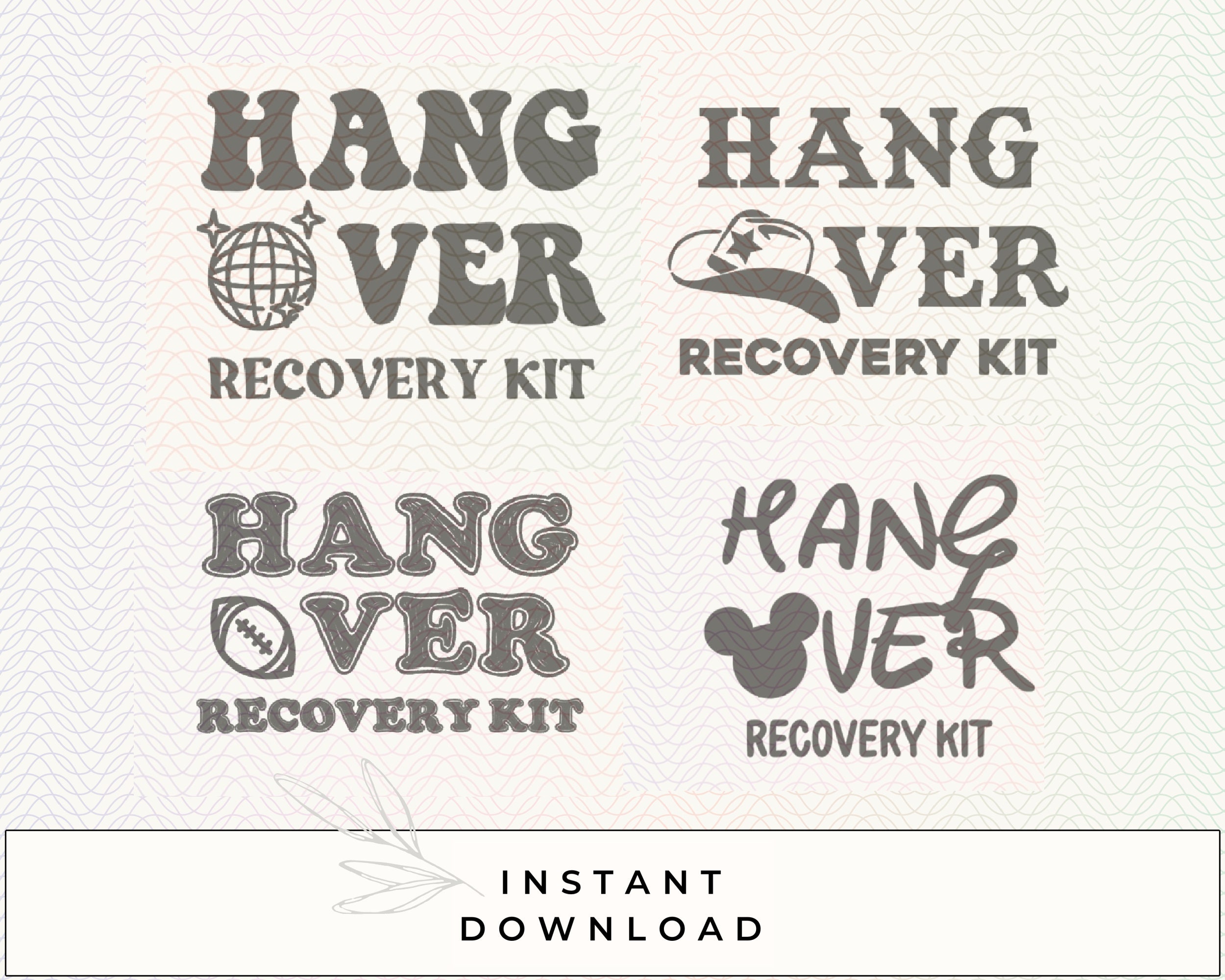 Hangover Recovery Kit VARIETY png Svg Etsy Australia
