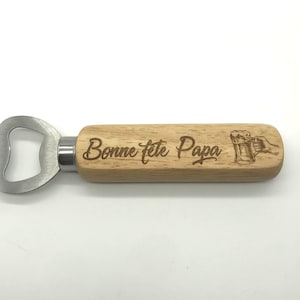 Laser engraved wooden bottle opener