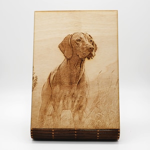 Engraving image / vertical photos on a 13x18 wooden board with support feet (portrait format) - AZTEKA