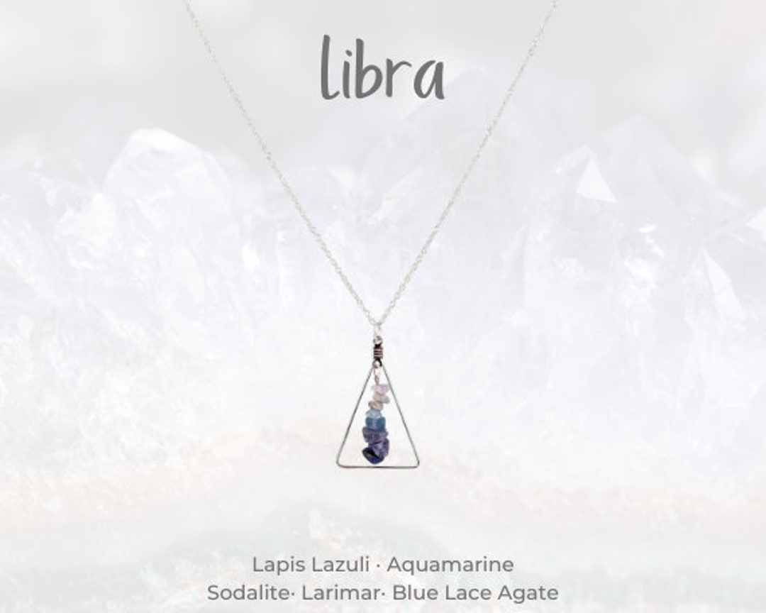 Libra Triangle Handcrafted Libra Triangle Pendant Necklace Created With Genuine ...