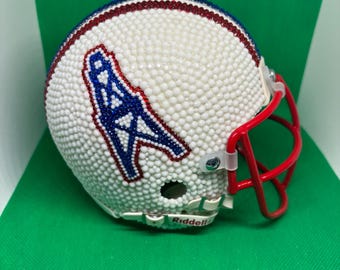 Custom made rhinestones Houston Oilers mini football helmet