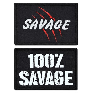 Tactical Black &quot;Savage&quot; Military Patch Set (2-Pack)