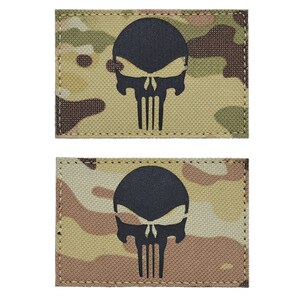 IR Patch Set, 2x3 inch, Reflective Cordura Material (Dead Skull Camo)