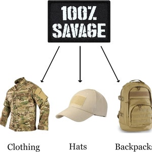 Tactical Black "Savage" Military Patch Set (2-Pack)