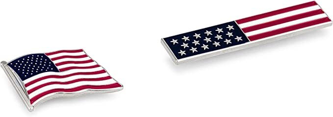 American Flag USA Lapel Pin Set - Waving Flag + Rectangle Bar - Etsy