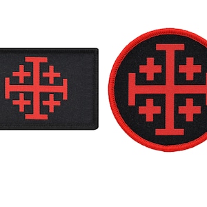 Jerusalem Cross Knights Templar Flags “Crusaders Cross” Military Tactical Patch Set (2-Pack)