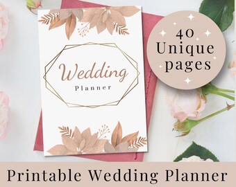 Pink Floral Wedding Planner: Printable Organizer Template (PDF Download)