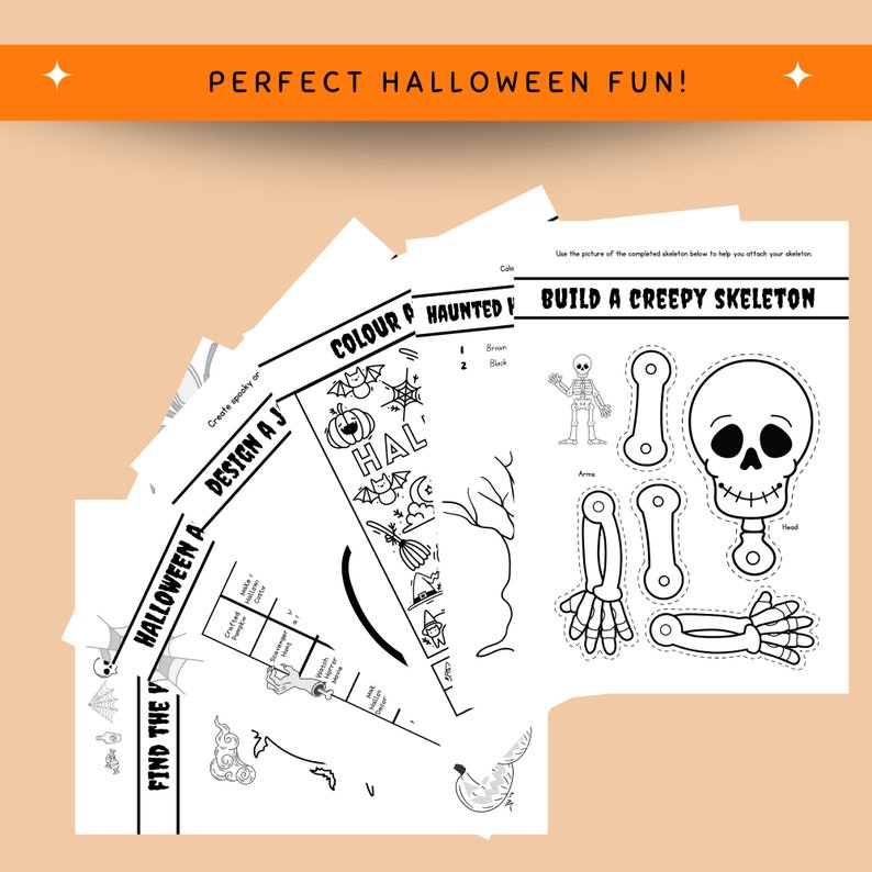 Printable Kids Halloween Activity Pack, Printable Halloween Activity ...