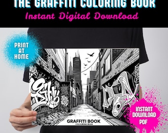 大人とティーン向けのグラフィティ塗り絵：アーバンストリートアート（印刷可能なPDF）
