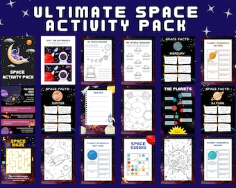 Kids Space Activity Pack: Printable Games & Puzzles (Instant Download)