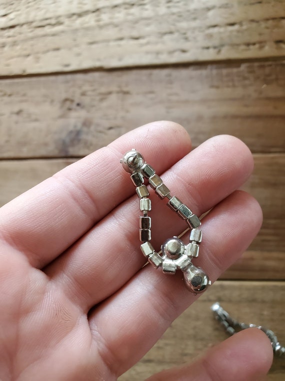 Long Sparkling Clear Rhinestone Loop Post Stateme… - image 4