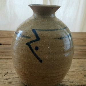 Boho Decor Vintage Artisan Made Stoneware Pottery Vase