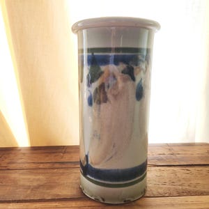 Vintage Mathers 1981 Studio Pottery Cylinder Vase