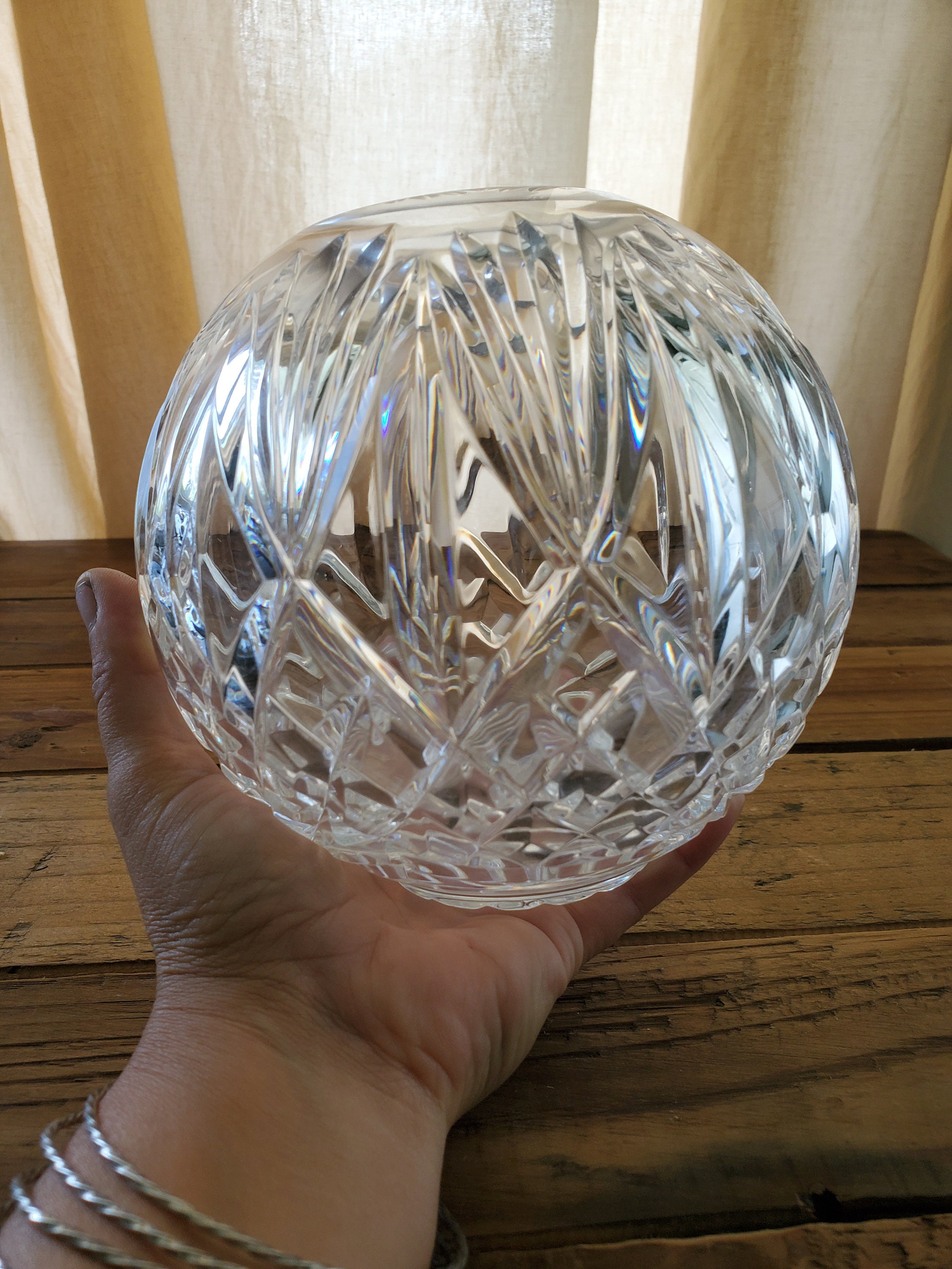 Vintage Waterford Crystal Rose Bowl Vase Etsy