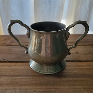 Vintage Boho Silver Plate EPNS India Handled Sugar Bowl