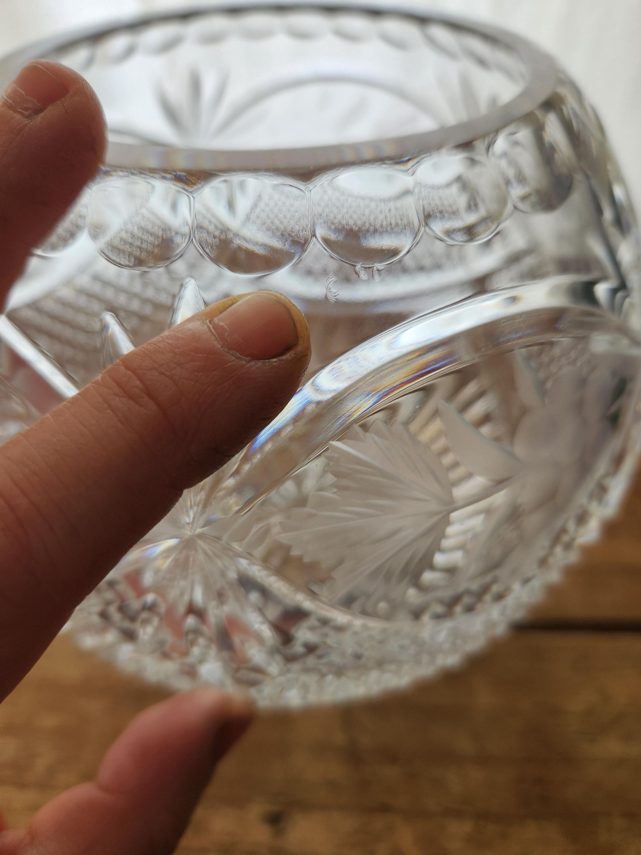 ヴィンテージ ゴーハム エッチング ブドウの木 幾何学模様 クリスタル