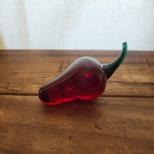 Vintage Handblown Glass Red Chili Pepper Figurine