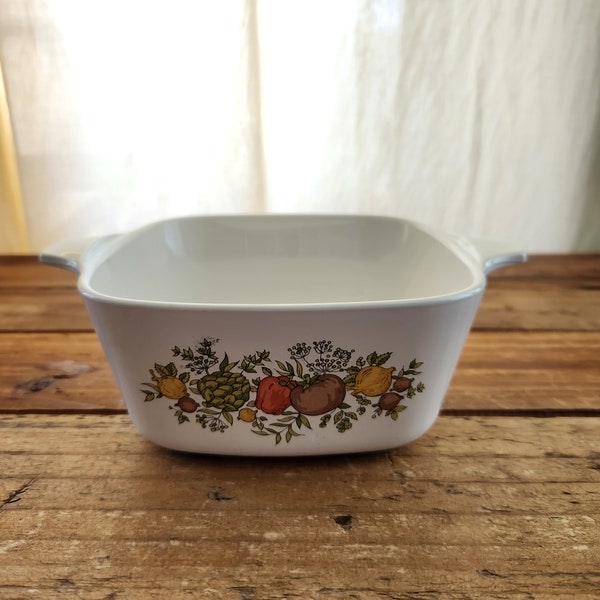 Vintage Corning Ware Spice of Life P43B Mini Glass Casorole Dish