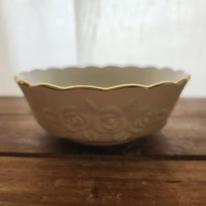 Vintage Porcelain Lenox Rose Blossom Gold Trimmed Bowl