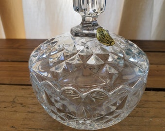 Vintage Crystal Lidded Candy Dish, The European Collection, Yugoslovia