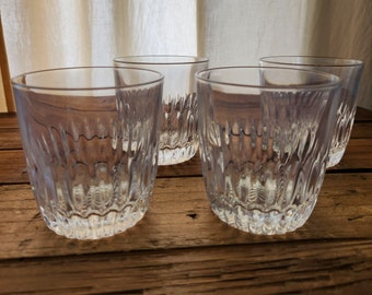 Vintage Set of 4 Princess House Highlights Old Fshioned Whiskey Glasses.