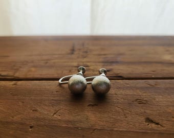 Vintage Sterling Silver Ball Screw Back Earrings