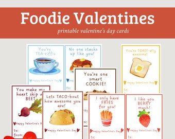 Food Valentine's Day Card Printable