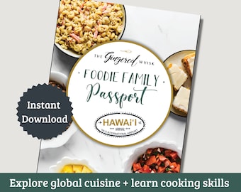 Kids Global Cooking Hawai&#39;i Recipes- Foodie Family Passport Kit - Homeschool Curriculum, Children&#39;s Kitchen Activities