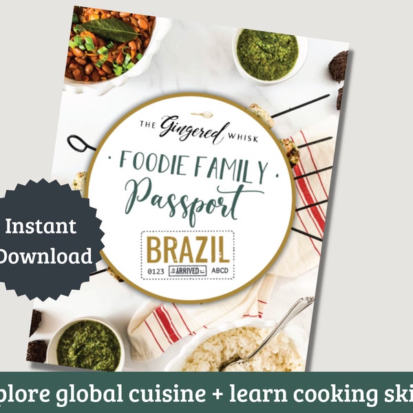 Kids Global Cooking Brazil Recipes- Foodie Family Passport Kit - Homeschool Curriculum, Children's Kitchen Activities