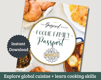 Kids Global Cooking Morocco Recipes- Foodie Family Passport Kit - Homeschool Curriculum, Children&#39;s Kitchen Activities