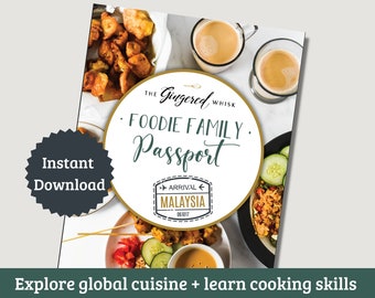 Kids Global Cooking Malaysia Recipes- Foodie Family Passport Kit - Homeschool Curriculum, Children&#39;s Kitchen Activities