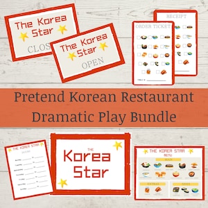 Dramatic Play Korean Restaurants, Pretend Play Printable Menu, Preschool Homeschool Activity