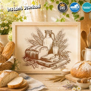 Our Daily Bread SVG: snijplankontwerp (digitale download)