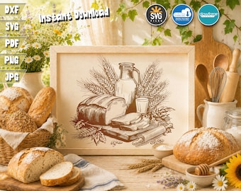 Nuestro Pan de Cada Día SVG: Diseño de tabla de cortar (Descarga digital)