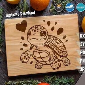 Meeresschildkröte SVG Cut Files - Süße Strand Schildkröte Clipart & Schneidebrett Designs, Baby Schildkröte SVG Set, Aquatic Freund Beachy Decor