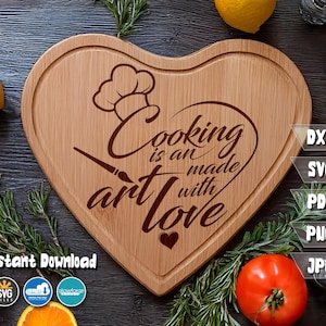 Cucina con amore, tagliere di formaggi francesi, tagliere di salumi, file per incisione laser, file LightBurn, design Glowforge, decorazioni per la cucina