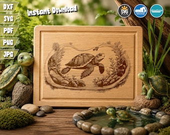 Sea Turtle SVG: Charcuterie Board Laser Cut Design (Digital Download)