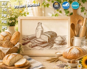 Bread Bakery SVG: Bakery Design Clipart (Digital Download)