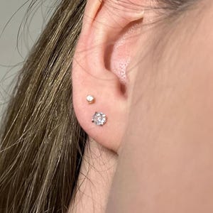 A pair of Gold Plated Crystal Stud Earrings Waterproof Piercing small medium large size