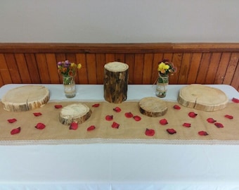 Burlap and lace table runner