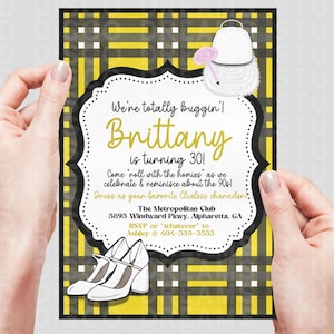 Clueless Invitation - Birthday - Canva Templates | 3 Designs | Cher, Dionne, Tai | 5x7 Editable Digital Download