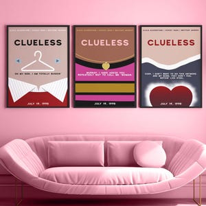 Clueless Printable Poster Set of 3 | Cher, Dionne, Tai Digital Art | 90s Movie Wall Decor Bundle | Downloadable Wall Art | 8x10 11x14 16x20