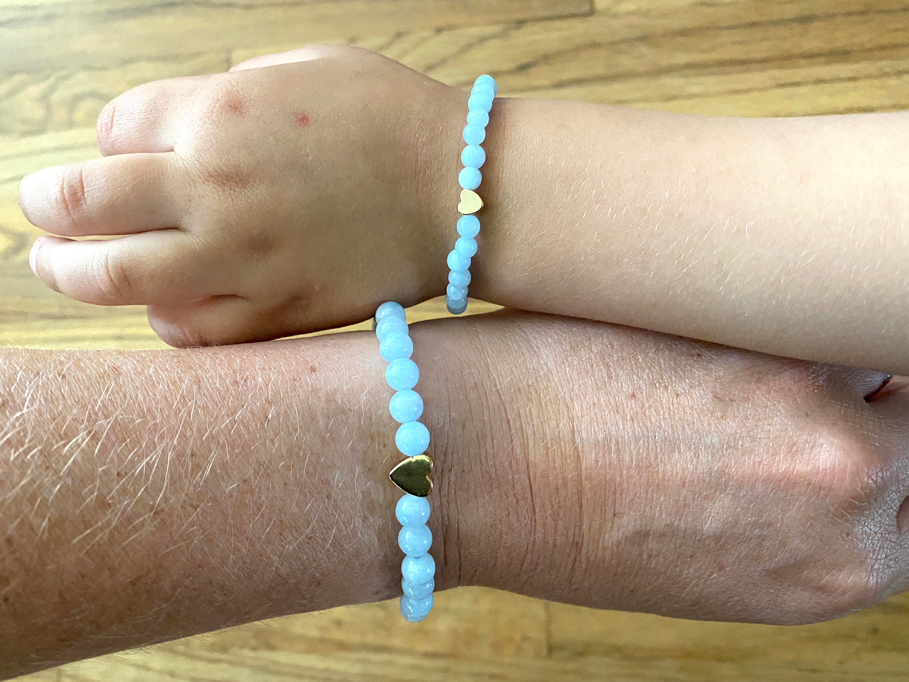Set Di 2 Braccialetti In Ceramica Morida A Forma Di Cuore Con Scritta Mamma, Per Primo Giorno Di Scuola