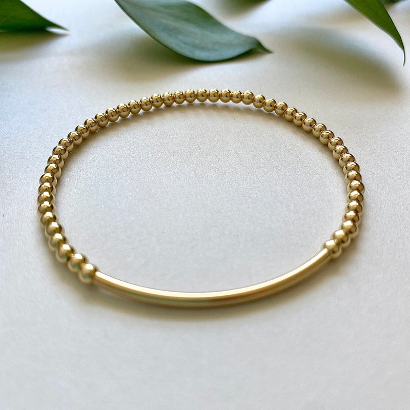 Gold Turquoise Tube Bracelet main image 0