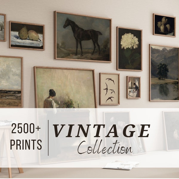 2500 Vintage druckbare rustikale europäische Wand Kunst Drucke Set, MEGA BUNDLE, französisches Bauernhaus antikes Ölgemälde, digitaler Download