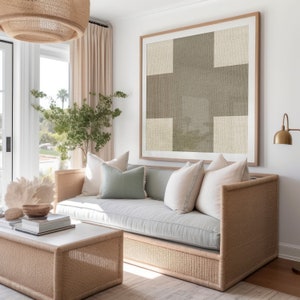 Beige Warm Gray Minimal Geometric Neutral Japandi Art Print